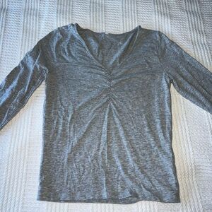 Gray Scrunch Long Sleeve Top